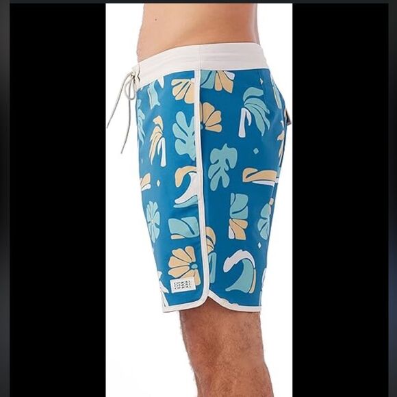 O'Neill  Mens 18”  Tropical Print Boardshorts, Quick Dry in Blue. 32” Waist. NWT - Picture 3 of 16